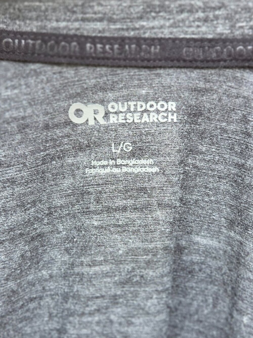 Outdoor Research OR Wool Blend 1/4 Zip Mens L Charcoal Grey Hike High-Performanc